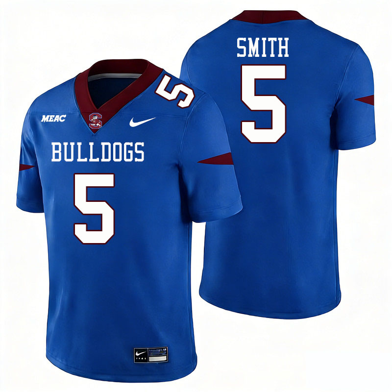 South Carolina State Bulldogs #5 Jordan Smith College Football Jerseys,Uniforms Stitched-Blue